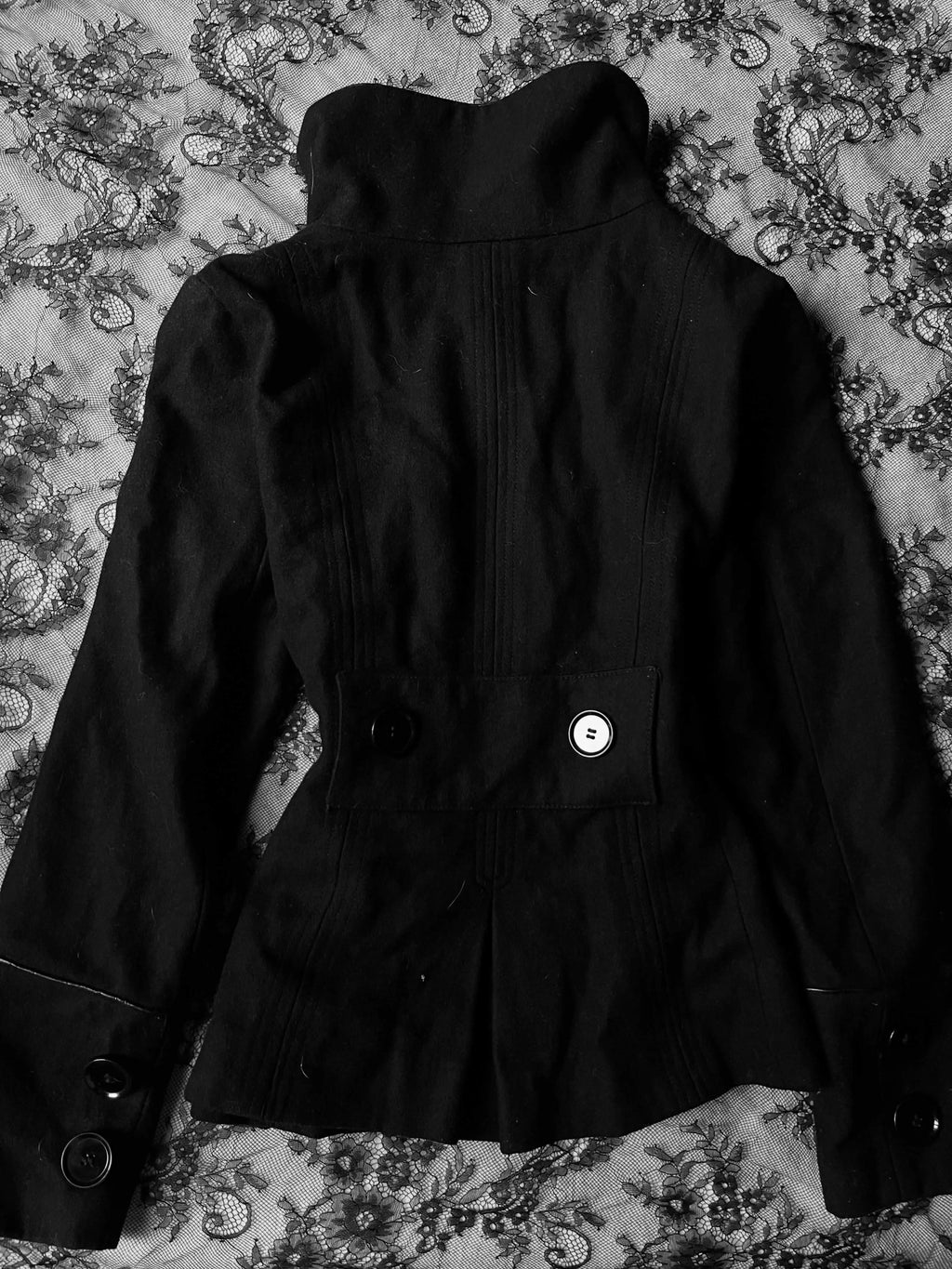 Retro Slim Fit Straight Tube High Neck Short Jacket Women Y2k Gothic Casual Jacket Harajuku High Street Button Black Coats