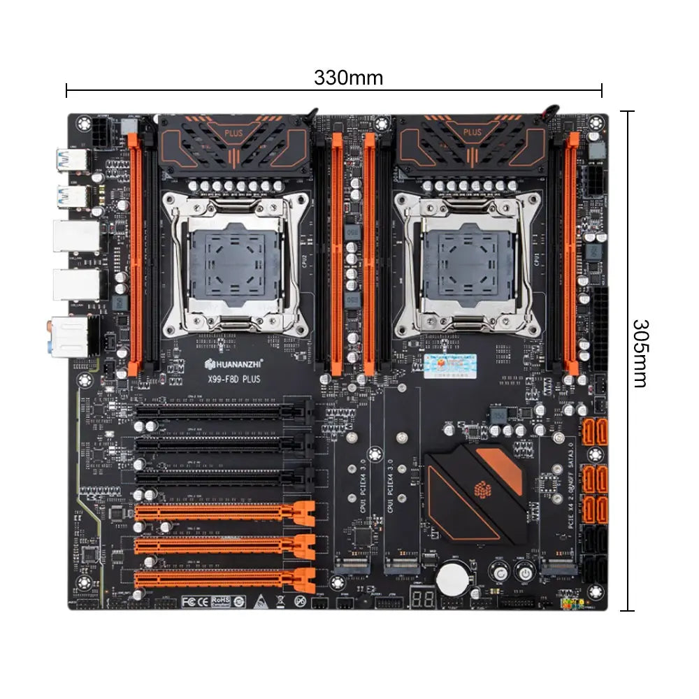 HUANANZHI X99 F8D PLUS LGA 2011-3 XEON X99 Motherboard Support Intel Dual CPU E5 2640 2666 2670 2696 V3 V4 DDR4 RECC NVME NGFF