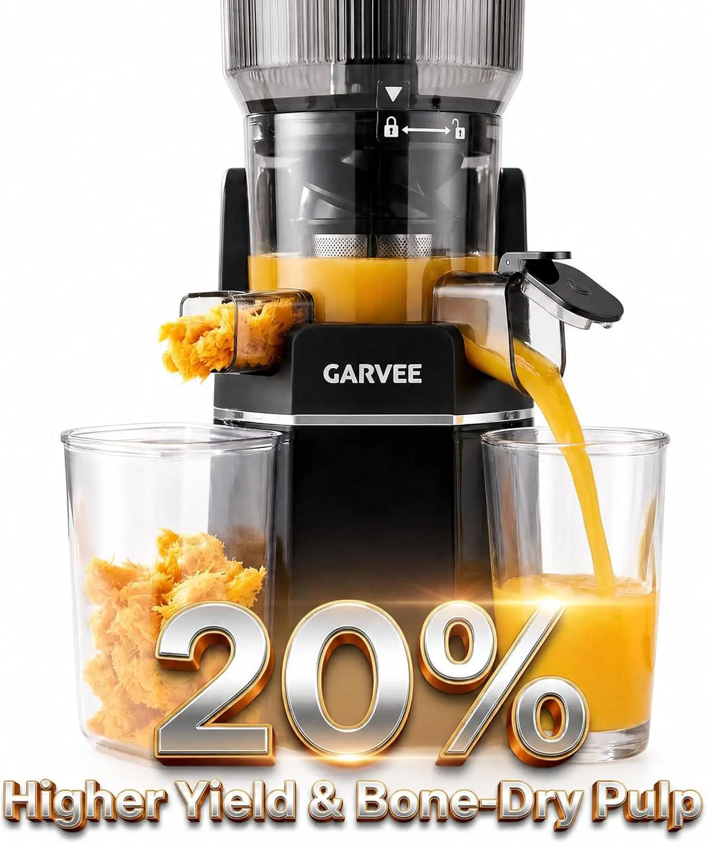 Tacleekii Fruit Juicer Cold Press Juicer Machines Easy Clean for Fruits Greens Home Kitchen Dishwasher-Safe Parts, 5ft Cord Prep Safety Lock