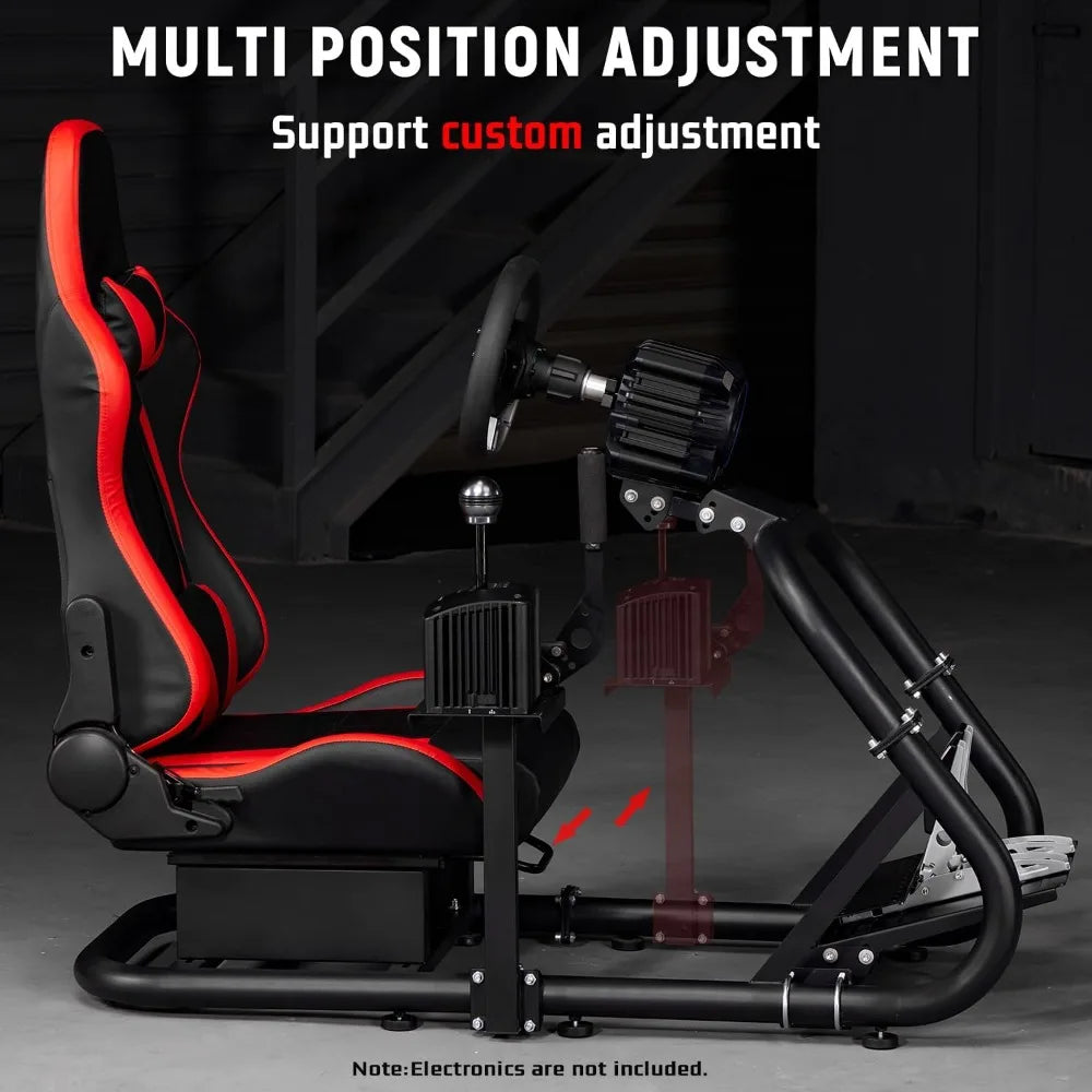 Universal Racing Simulator Cockpit with Seat Ultra Sturdy Steel Wheel Stand
