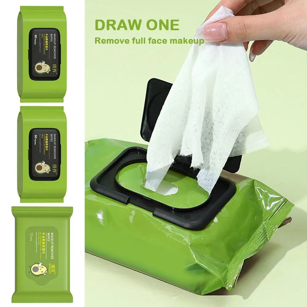 12/60/80PCS Soft Makeup Removal Wipes Cotton Face Cleaner Facial Cleansing Wet Wipes Tool Makeup Accessories