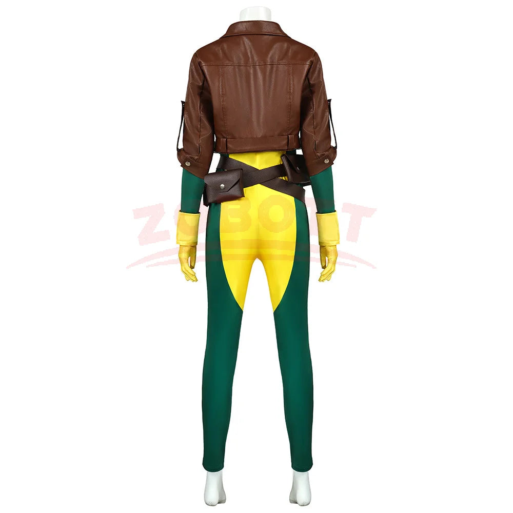 Rogue Cosplay Costume Fantasia X 97 Roleplay Jumpsuit Coat Belt Outfits Halloween Carnival Party Clothing