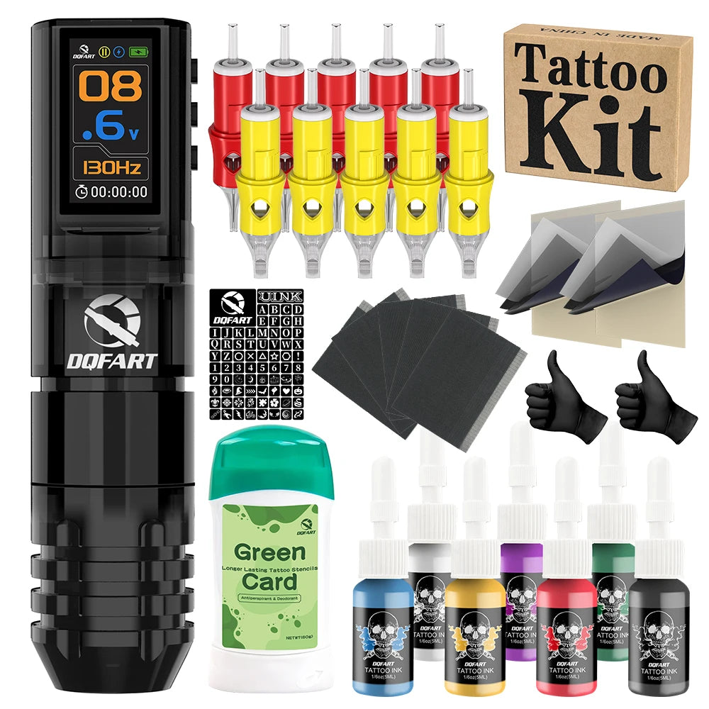Tattoo Kits Full Kit Tattoo Machine For Permanent Makeup Tattoo Pen Kit Wireless Power Supply Tattoo Supplies Accessiores