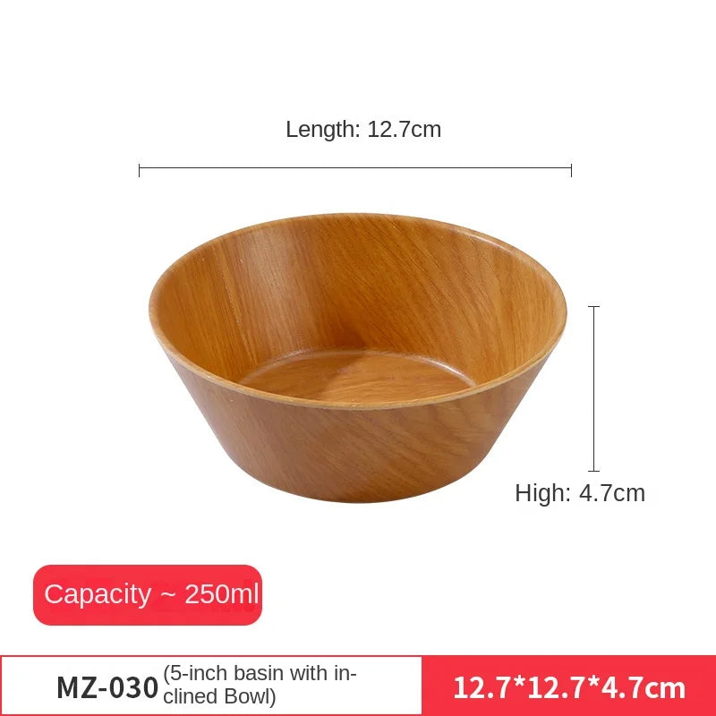 Japanese Imitation Wood Grain Melamine Noodle Bowl Commercial Noodle Bowl Cold Noodle Bowl Snail Noodle Bowl