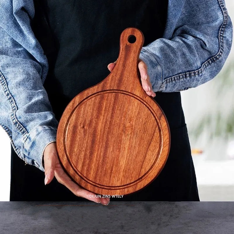 High-quality Solid Wood Trays Home Sandalwood Pizza Plates Japanese Sushi Trays Wooden Fruit and Steak Plates Kitchen Tableware