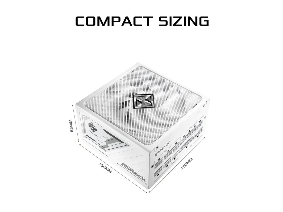 ASRock SL-850GW Gold 850W Full Modular Power Supply ASRock AIO PRO White 360 ARGB 27mm radiator, ARGB waterblock, ARGB Hub-lighting fan, white version