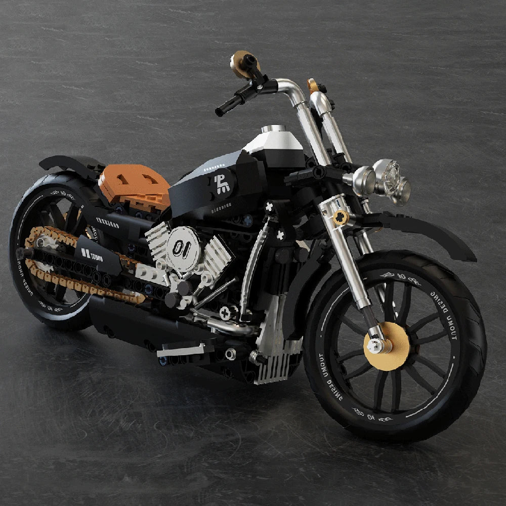Classic Retro Motorcycle Building Blocks Set Technic Model Kit for Adults Kids STEM Educational Toys Children's Gift for Boys