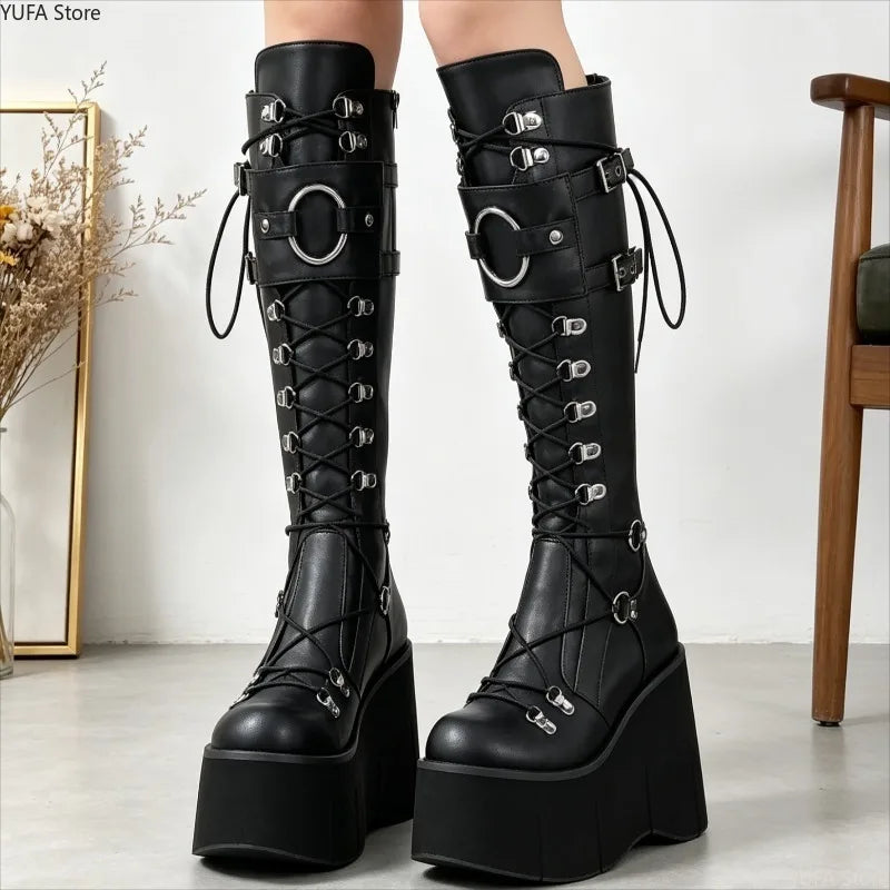 Wedges Long Boots for Women Gothic Shoes Over-the-knee Boots Cosplay High Platform Women Boots New High Heel Ladies Boot Botas