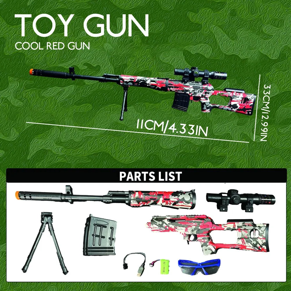 SVD Electric Gel Ball Blaster Gel Ball Toy Automatic Splatter Blasters Shooting Games Summer Backyard Outdoor Activity