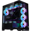 Aotesier Midnight IV Series Mid Tower PC Gaming Case, 120mm ARGB+PWM Lighting, Tempered Glass, Pre-installed 7 RGB Cooling Fans