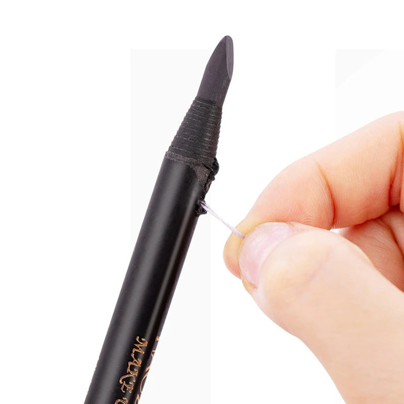 HAOZHUANG Pull Eyebrow Pencil Black Makeup High Quality Wild Line Eyebrow Pencil Hard Core Flat Head Pen White Waterproof