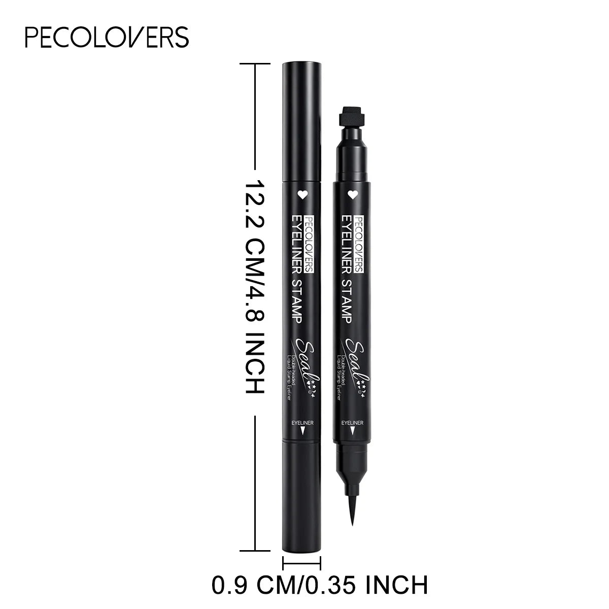 8PCS/SET Dual Tip Eyeliner Liquid Pen,Quick Dry Coating,Fade Resistant,Rich Classic Color Selection,Variety Decorative Stamp Shapes,Slender Writing Head,Easy Control Eye Cosmetic Set For Makeup Starters