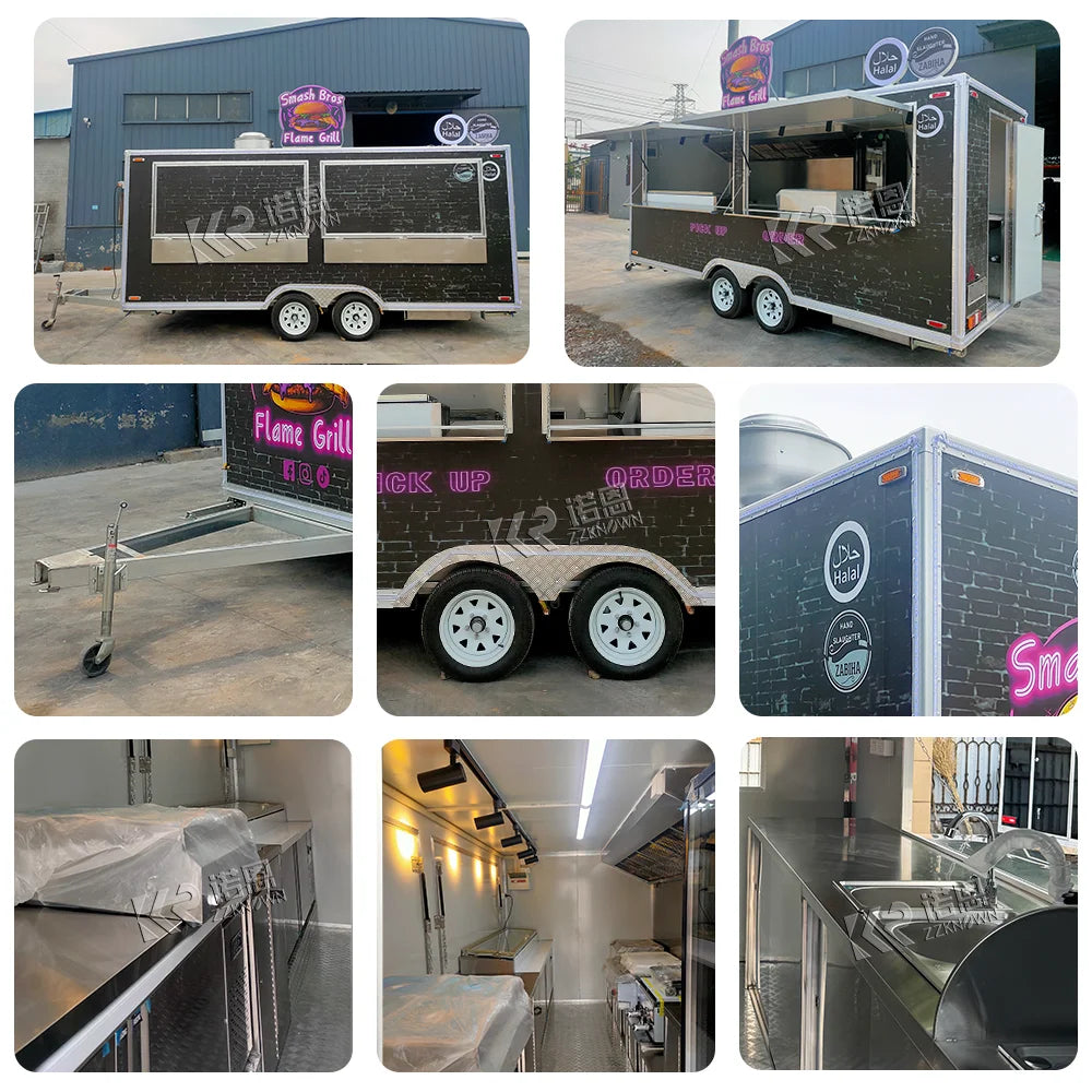 Food Trucks Mobile Kitchen Fully Equipped Customized Mobile Catering Juice Beer Bar Concession Food Trailer