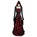 [You're My Secret] Women's Dress Cosplay Vampire Halloween Carnival Party Adult Costume Medieval Retro Gothic Hoodie Witch Robe