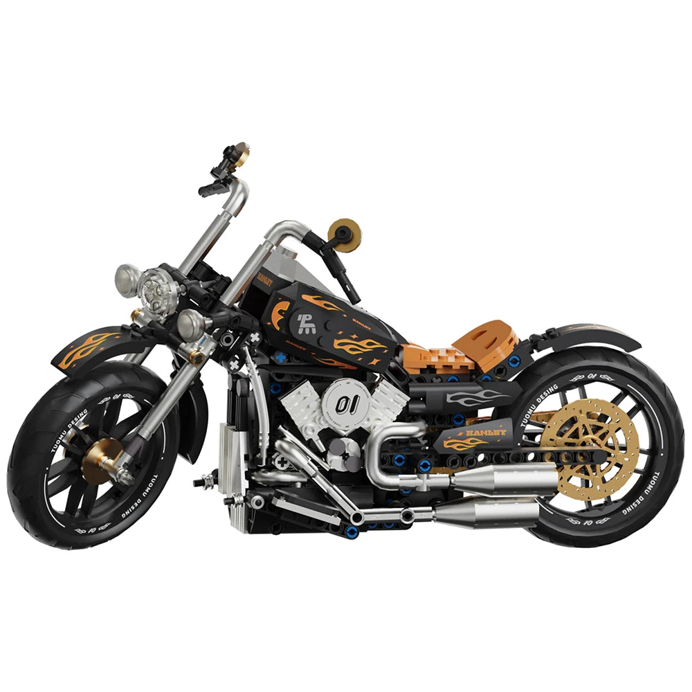 Classic Retro Motorcycle Building Blocks Set Technic Model Kit for Adults Kids STEM Educational Toys Children's Gift for Boys