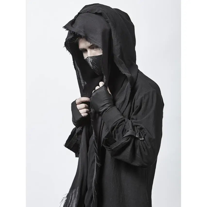 ARENS Techwear Goth Coat Men's Windbreaker Gothic Hip Hop Harajuku Dark Wear Long Cardigan Men Black Japanese Streetwear