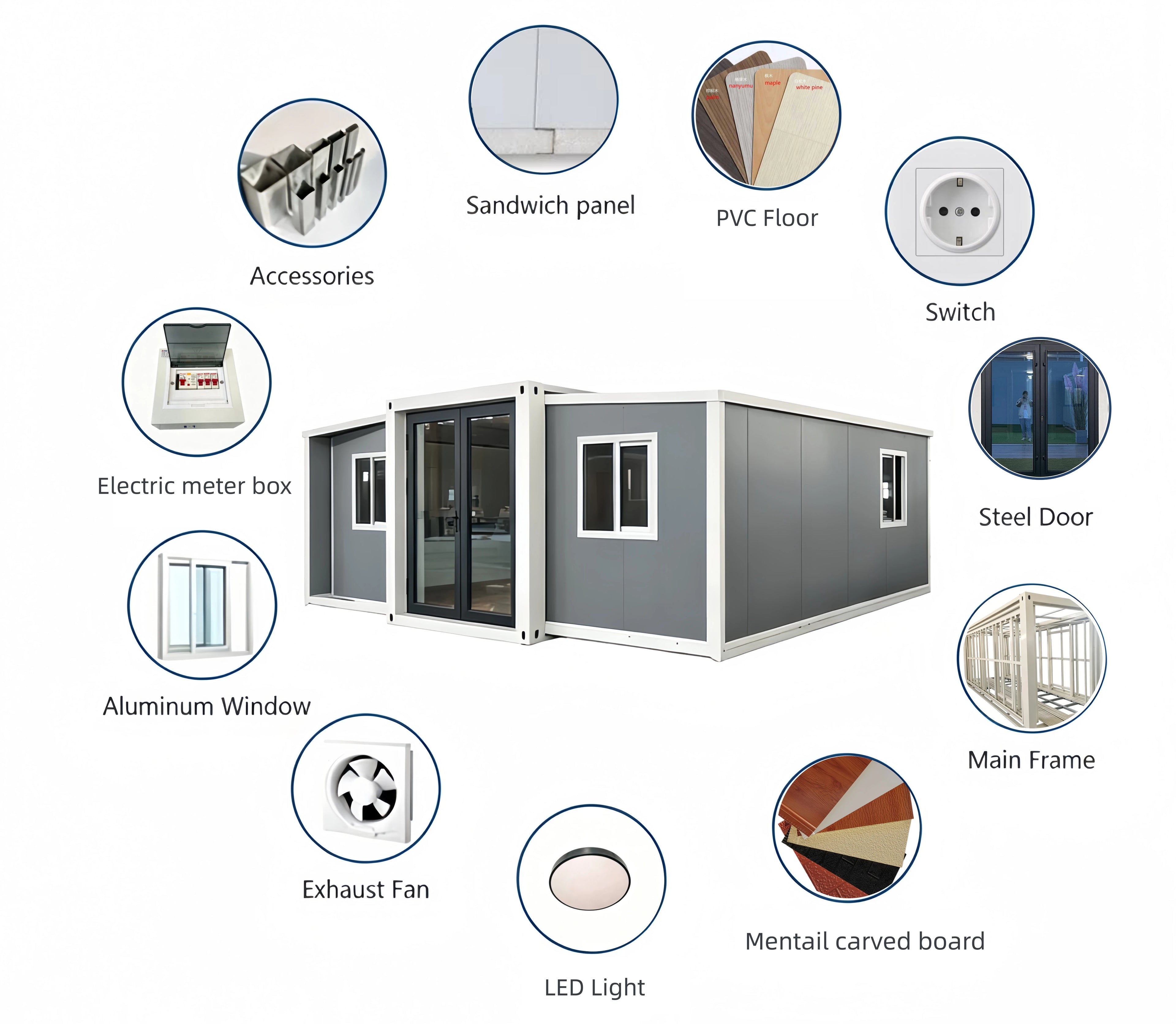 Large Container House 20Ft 40Ft 30Ft Expandable Container Prefabricated House Villa Prefab Luxury Portable Home Casa Contenedor