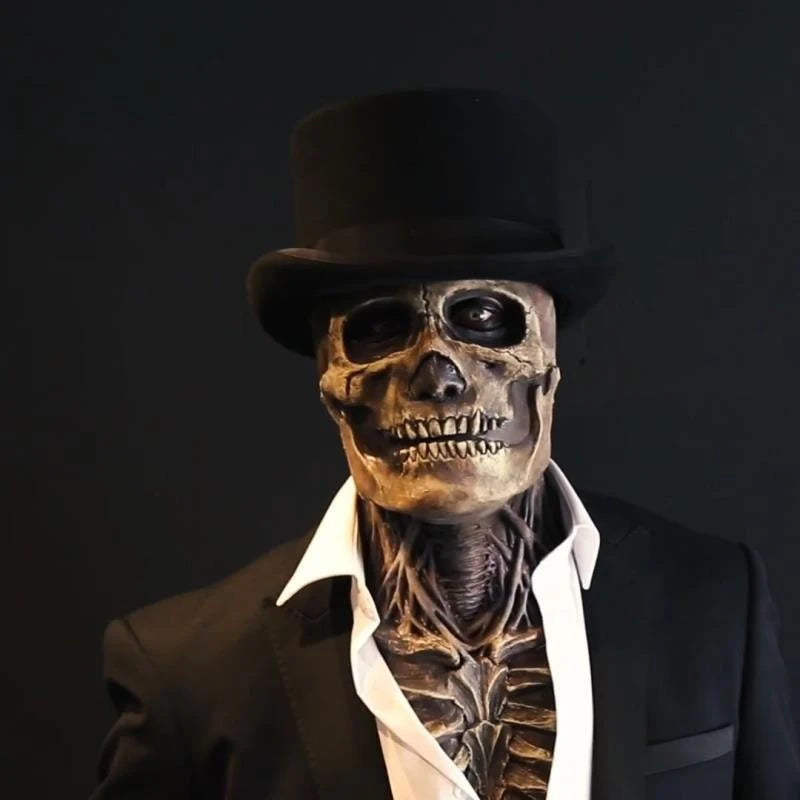 2026 Halloween Latex Skeleton Head Mask Horror Brain Helmet Mask Cosplay Party Supplies Skull Full Face Mask