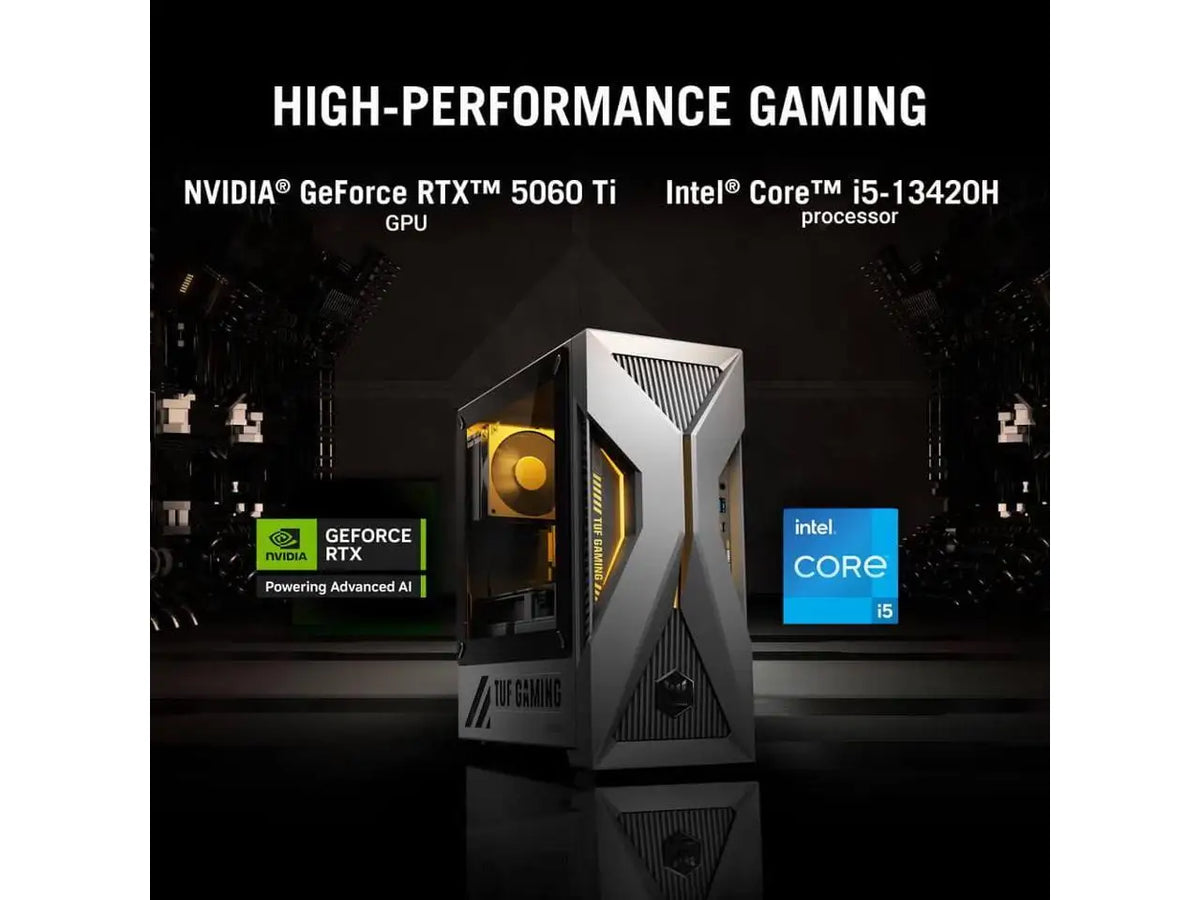 Asus T500MVMS564T TUF Gaming T500 Gaming Desktop - Intel Core i5-13420H - NVIDIA GeForce RTX 5060 Ti - 16GB/1TB