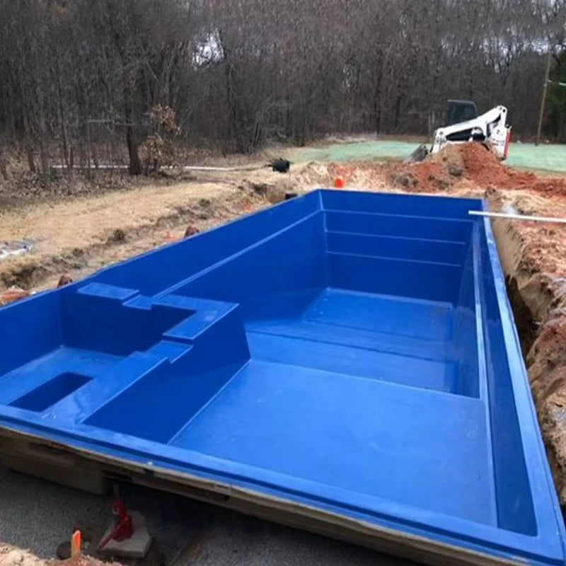 Customized Family House Prefab Modular Pools Overflower Large Big Outdoor Fiberglass Inground Swimming Pool