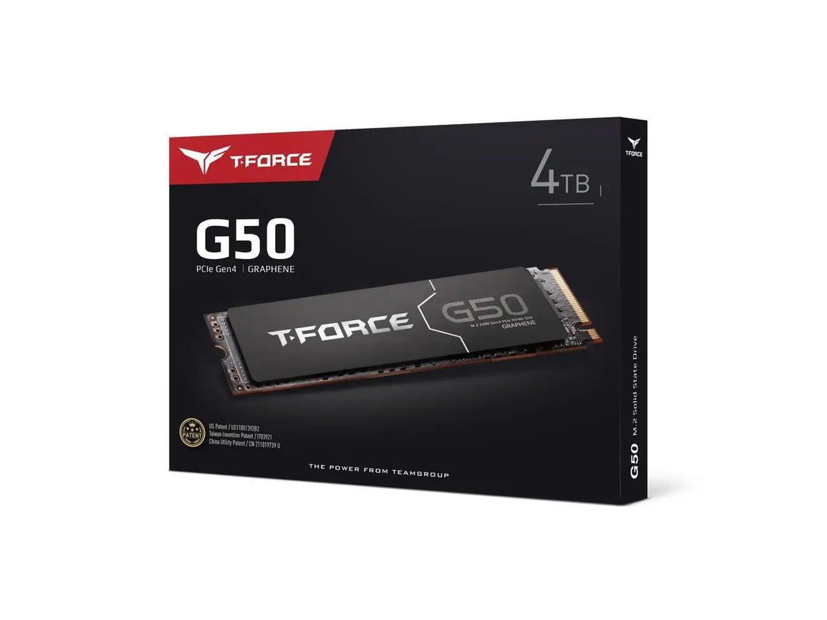 Team Group T-FORCE G50 M.2 2280 4TB PCIe 4.0 x4 with NVMe 1.4 TLC Internal Solid State Drive (SSD) TM8FFE004T0C129