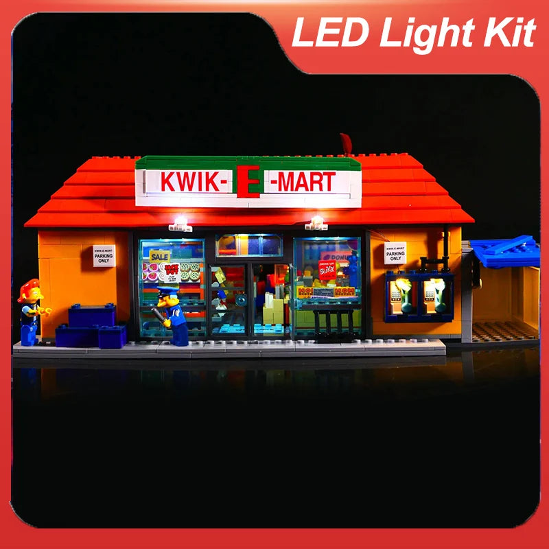 LED Lighting Kit Building 71016 Compatible 16004 Kwik-E-Mart (Only the Lights)