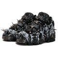 2026 New Original Design Graffiti Platform Men's and Women's Dark Rivets Rock Punk Heightening Muffin Casual Dad Shoes