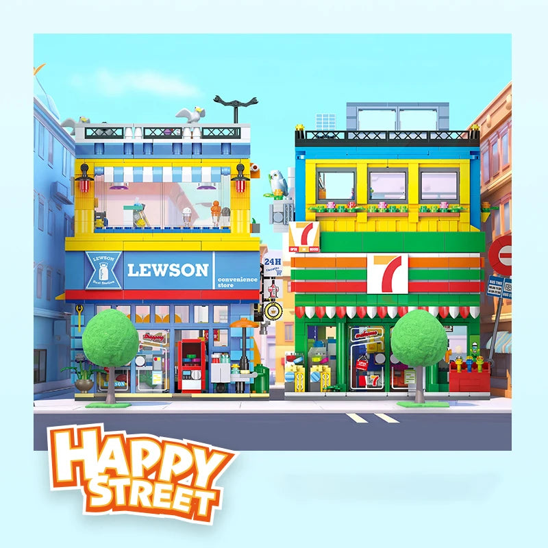 89118 Street Scene Series Educational Toys, Snack Shop Model Assembly DIY Building Blocks Toys, Children's Holiday Gifts