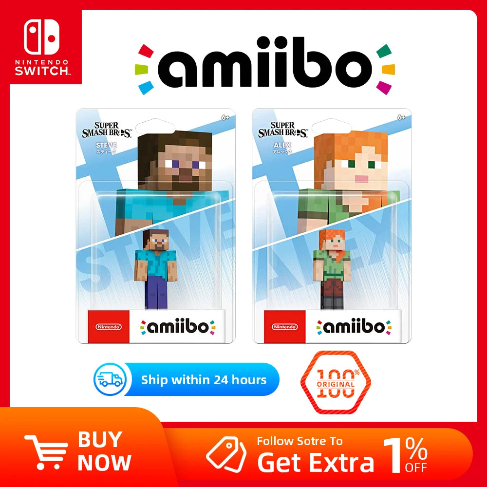 Nintendo Amiibo Figure - Steve - Alex- for Nintendo Switch OLED Lite Game Interaction Model