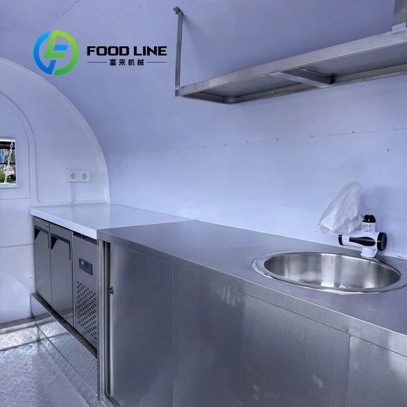 Customized Fully Equipped Mobile Food Trailer Mobile Kitchen Fast Food Cart Street Dining Restaurant Kiosk