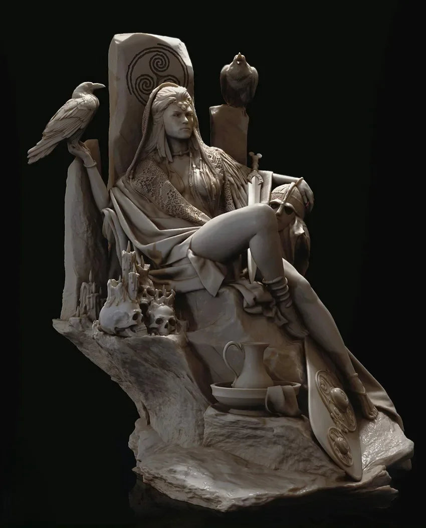 1/24 Scale Resin Figure model kits The Morrigan, Goddess or War Fantasy Miniature Hobby Toys Unassembled and unpainted statue