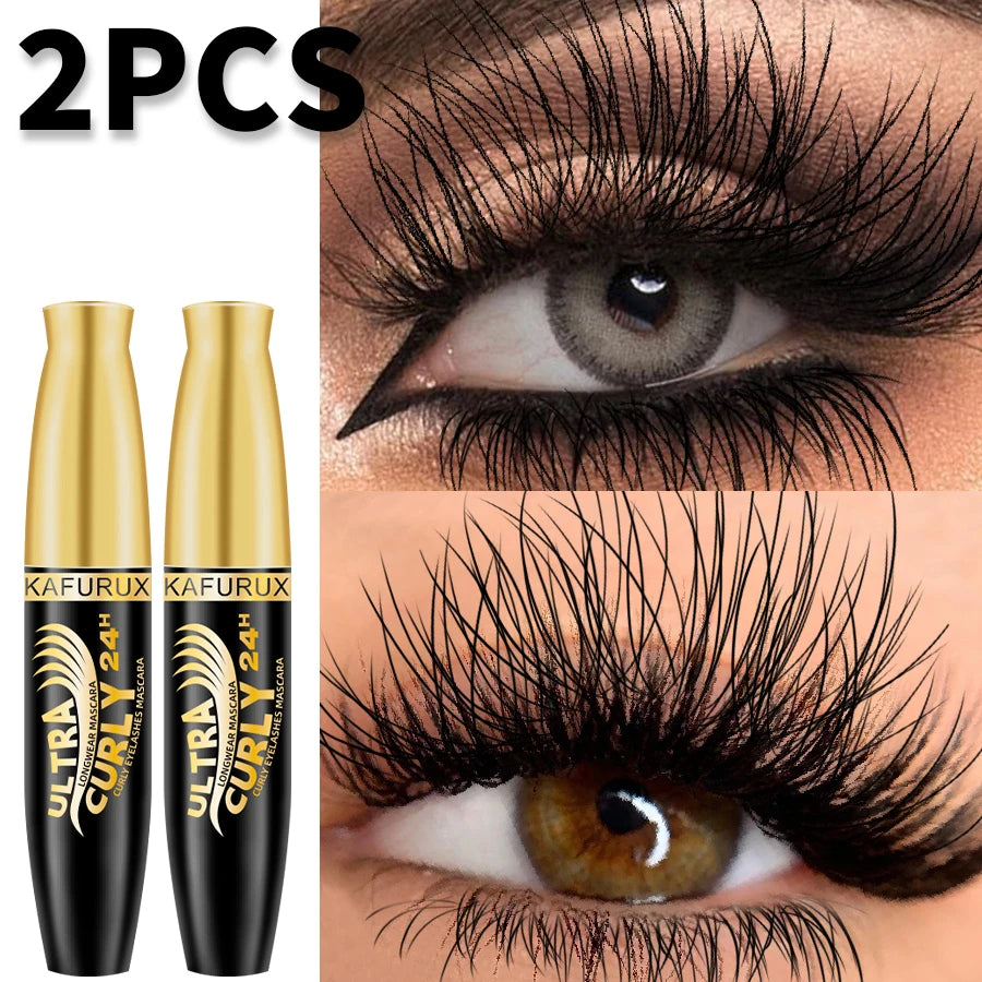 2PC Mascara Eyelashes Lengthening Black Lash Eyelash Extension Eye Lashes Brush Makeup Gifts Long-wearing Mascara Cosmetic for Women Gifts