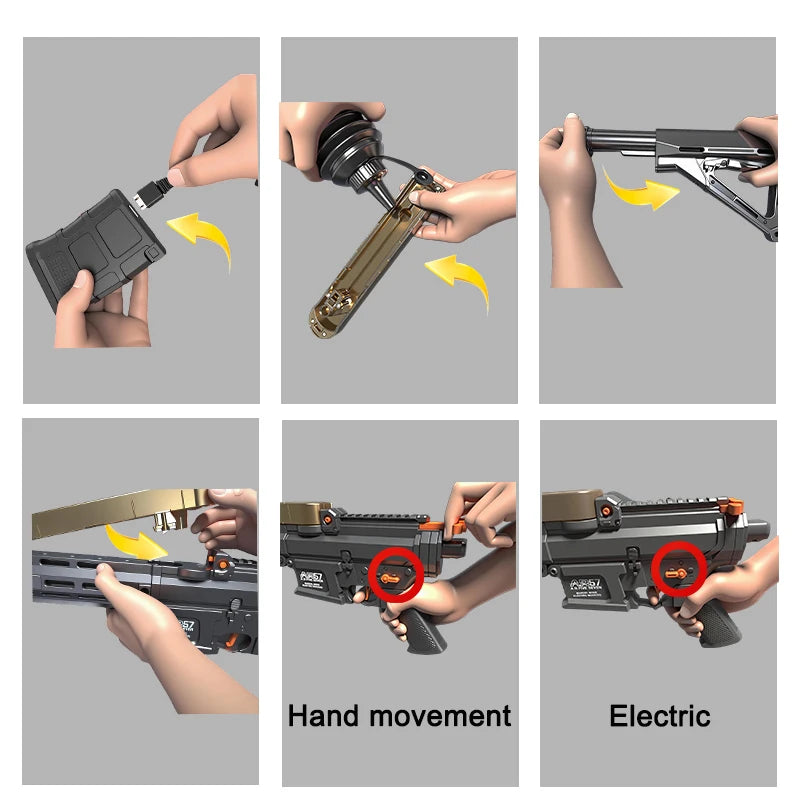 AR57 for Outdoor Activities Game Party.2MODE:Hand Movement And Electric Full Auto