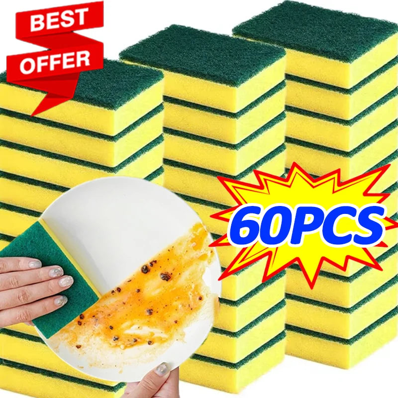 10-60Pcs Highly Absorbent Double-sided Sponges Nano Emery Magic Clean Pot Rust Stains Sponge Cleaning Brush Car Detailing Tools