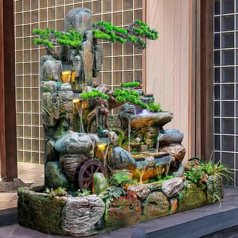 Large Scale Creative Waterfall Decoration Friends Rural Home Decor Indoor Ornaments