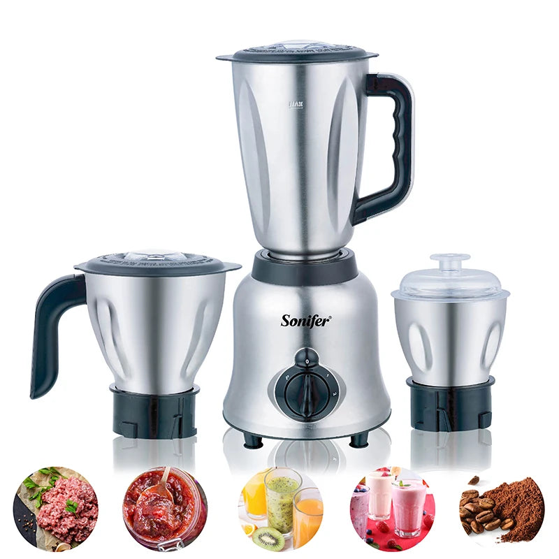 3 in 1 Blender&Meat Grinder&Juicer&Grinding Stainless Steel Kitchen Mixer Fruit Food Processor Ice Smoothies BPA Free Sonifer