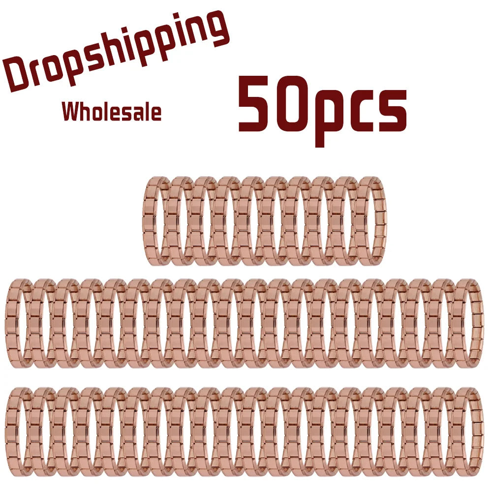 50pcs Italian Charm Stainless Steel 9mm Colorful Style Elastic Bracelet for Woman Men DIY Making GIft Dropshipping Wholesale