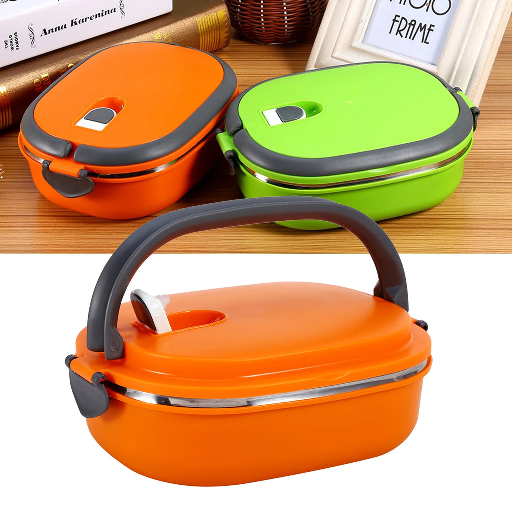 Stainless Steel Insulated Food Storage Supper Dinner Lunch Box 1 Layer Orange Lunch Box Container Stainless Steel Insulation Box
