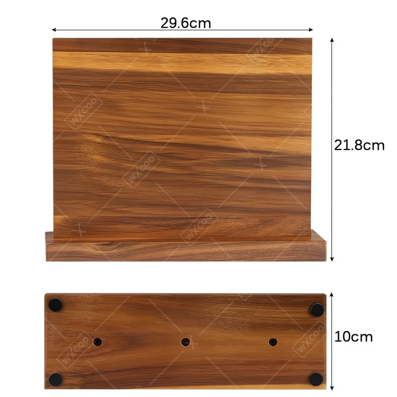 Home Kitchen Double-sided Wooden Magnetic Knife Block No Drilling Storage Organizer High Quality Kitchen Accessories