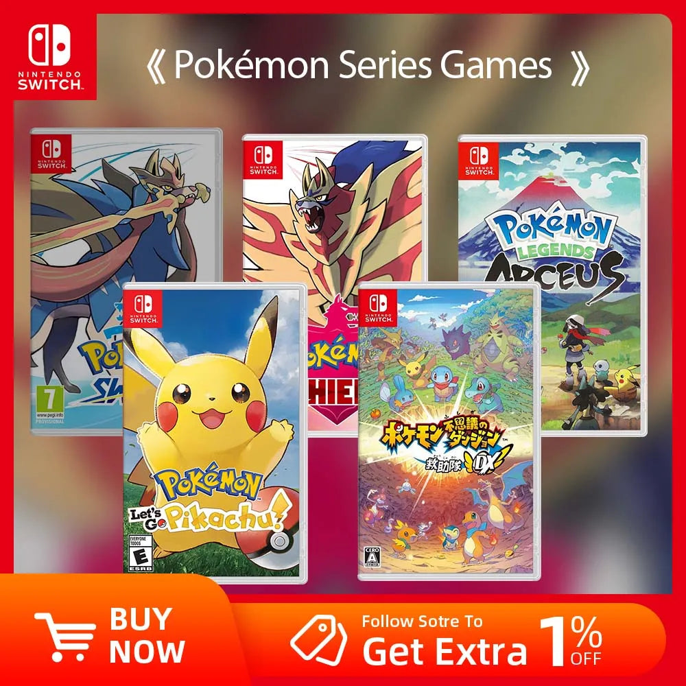 Nintendo Switch Game Deals - Pokemon Legends Arceus /Shield/Sword/Mystery Dungeon/ Let’s Go , Pikachu Game Card