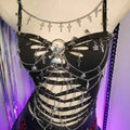 Women's Y2K Gothic Cross Crop Top Emo Grunge Punk Tank Egirl 90s Sexy Goth ALT T-Shirt for Rave Festival Alternative Clothing
