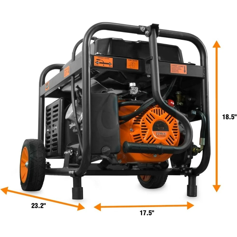4750Watt 120V/240V Dual Fuel Portable Generator with Wheel Kit and Electric Start DF475T