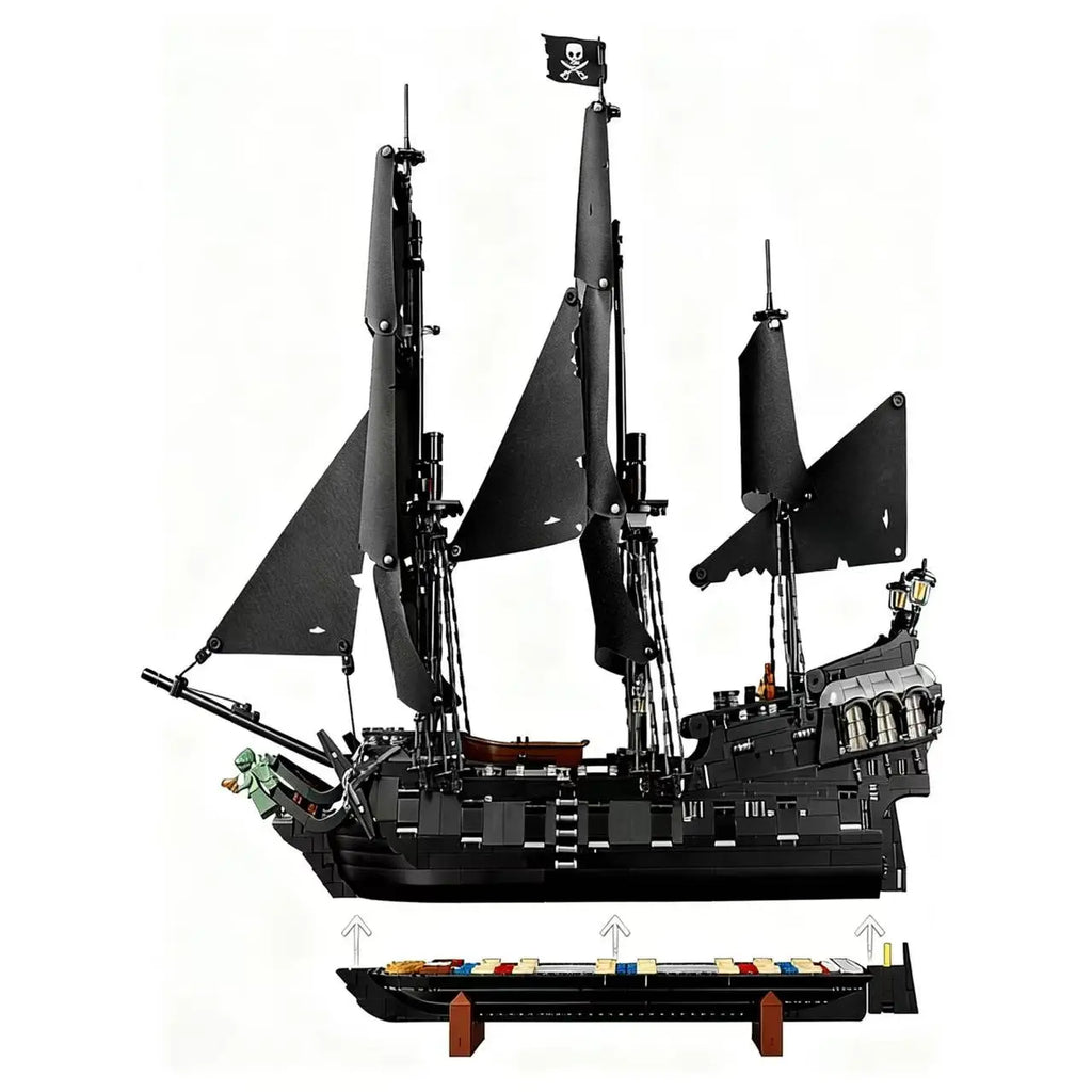 Hot sale 2862 Pcs, skull assembly toy, pirate ship building block set, includes 9 mini figures, model building block gift