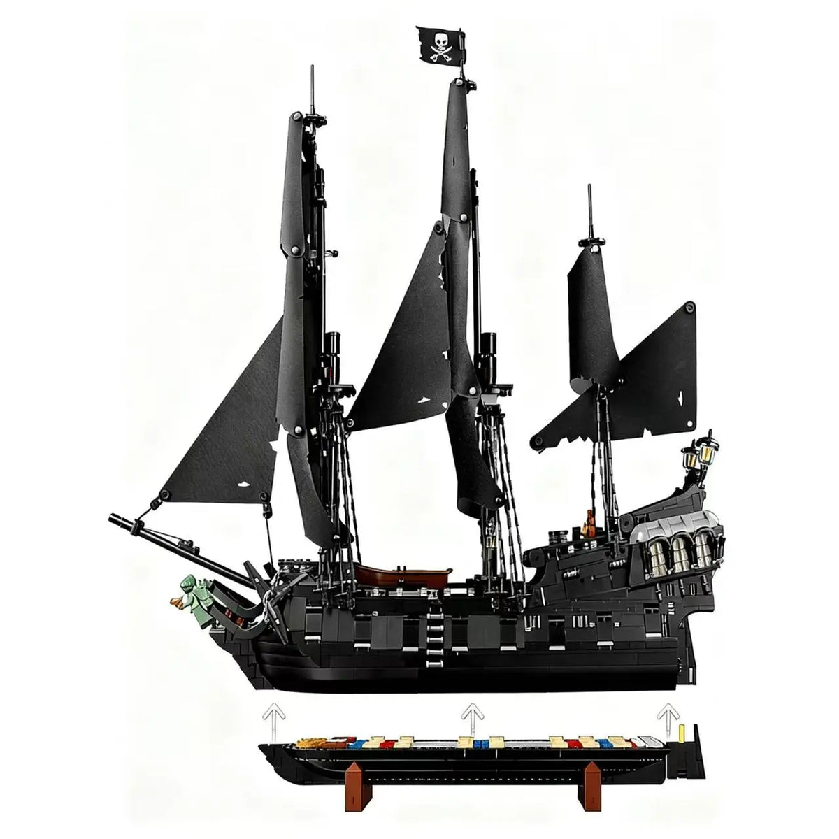 Hot sale 2862 Pcs, skull assembly toy, pirate ship building block set, includes 9 mini figures, model building block gift