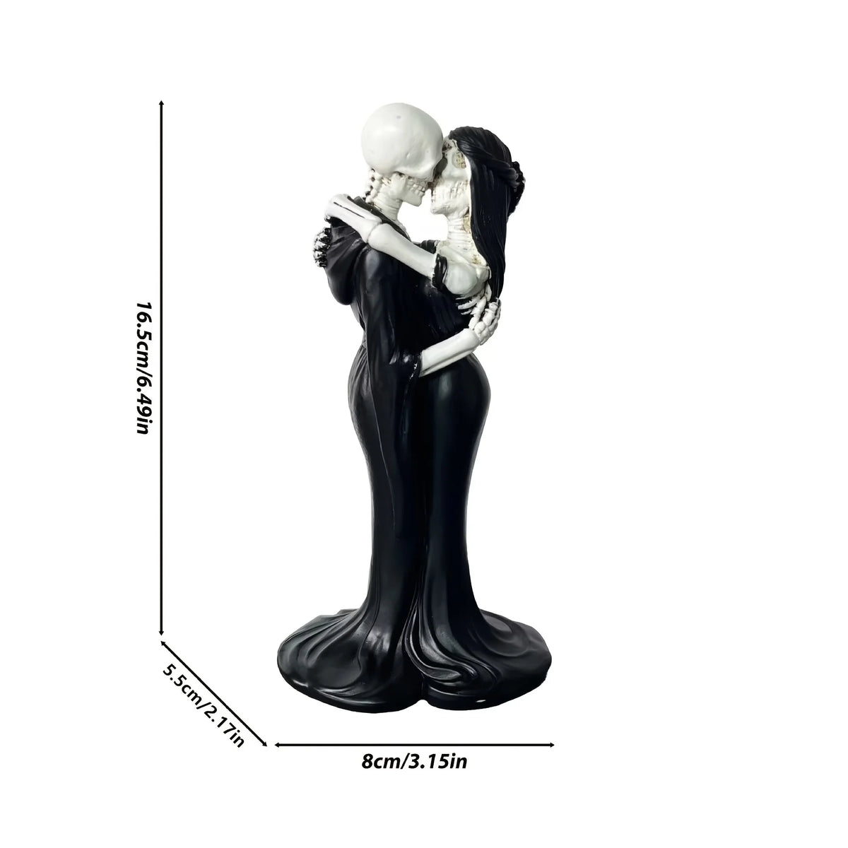 Skeleton couple statue, Halloween resin ornament, suitable for indoor home decoration, mysterious and dark atmosphere sculpture
