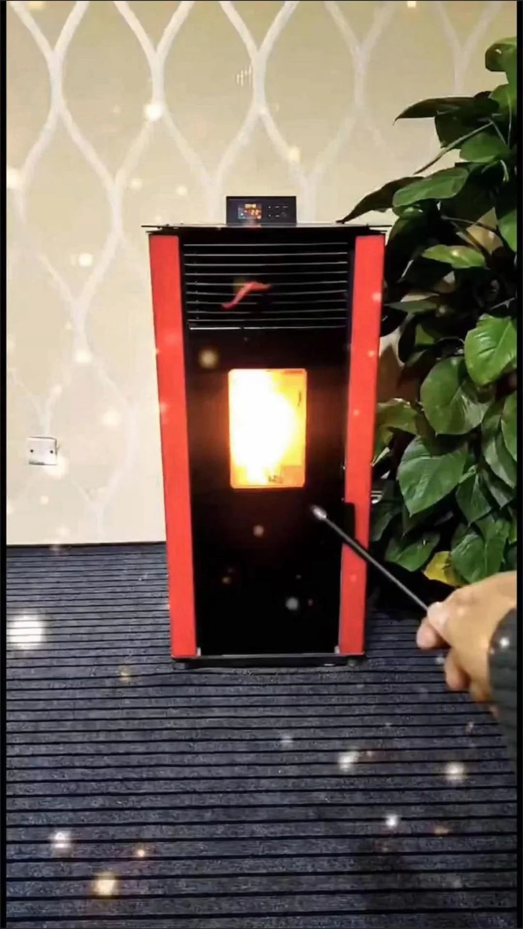 New Heating Pellet Stove Wood-Fueled Remote Control Fireplace Steel Cast Iron Fuelled Firewood Wood Stove Type Home Heater