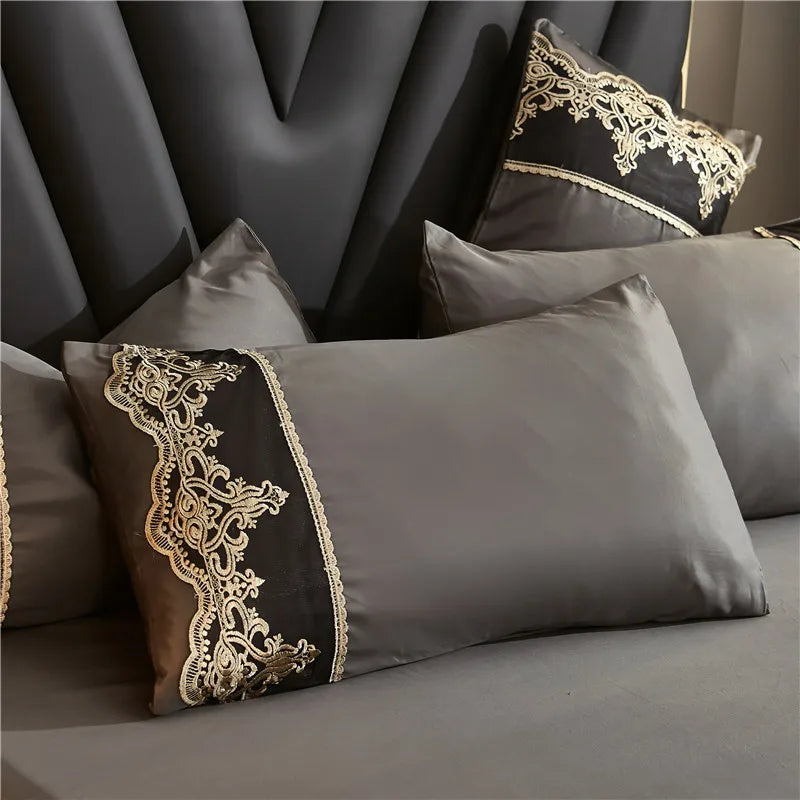 Summer European Ice Rayon Bed Skirt Bedding Set Skin-Friendly Silky Quilt Kit for Sleepers Ice Silk Cozy Cooling Bedspread Sets