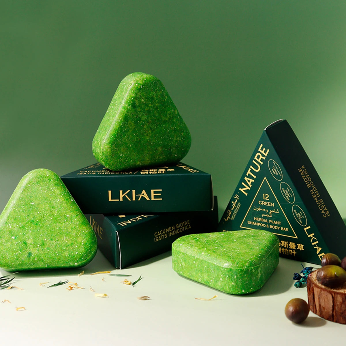 LKIAE Anti-Hair Loss Soap, With Natural Arborvitae Leaves, Usman Grass, Reduce Dandruff, Cleansing, Promote Hair Growth, Smooth