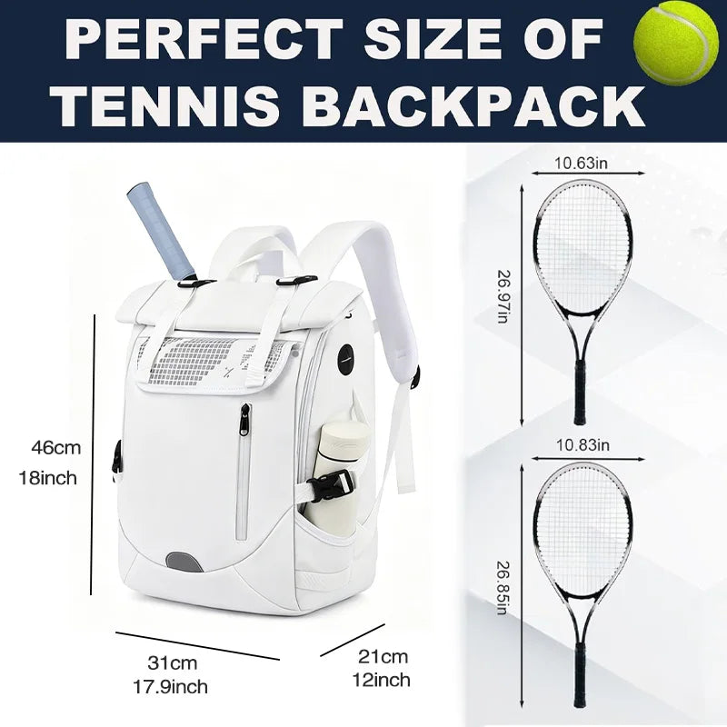 Tennis bag / Tennis backpack - Suitable for both men and women - Can hold 2 tennis rackets - Includes shoe compartment - Large P
