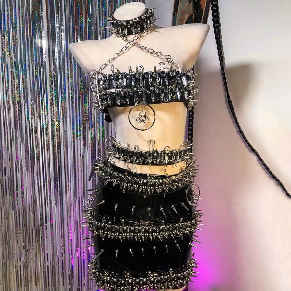 Digital Hand Made Gothic Dress Punk Rock Pin Y2K Halter Camisole TOPS Grunge Eco Goth 90s Emo E-Girls Harajuku DIY Kawaii
